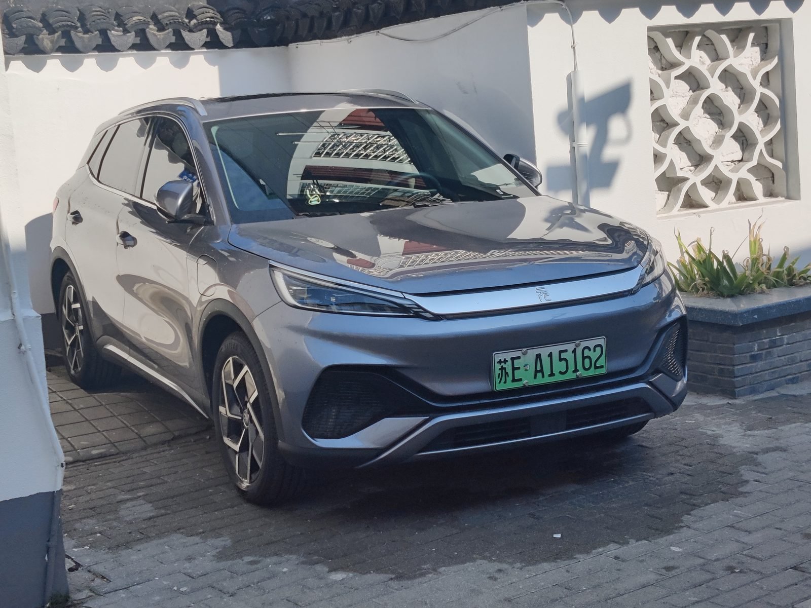 BYD Yuan Plus parked in China — battery-electrics took 45% of September sales