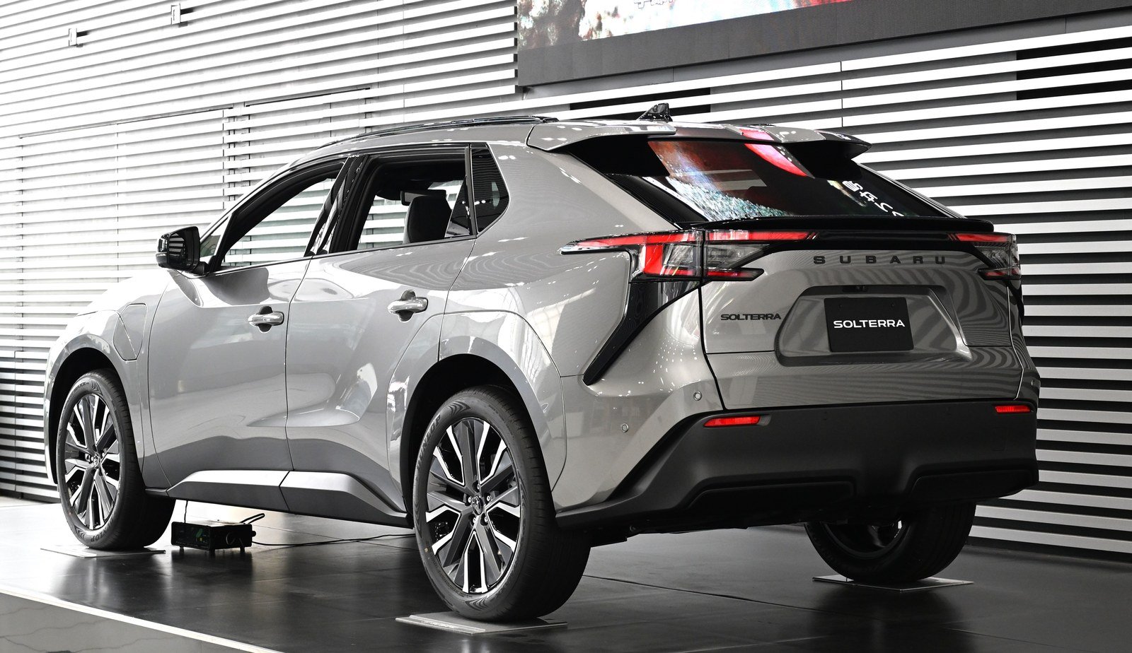 2026 Subaru Solterra electric SUV, rear three-quarter view